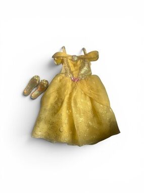 Disney Gold Princess Dress & shoes- Costume